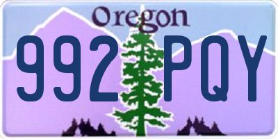 OR license plate 992PQY