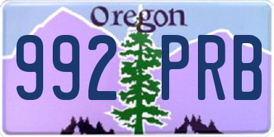OR license plate 992PRB