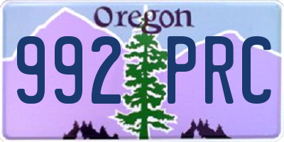 OR license plate 992PRC