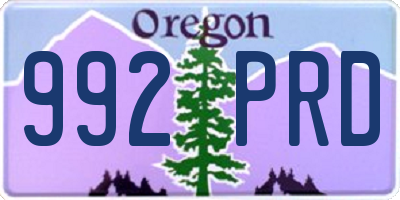OR license plate 992PRD