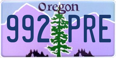OR license plate 992PRE