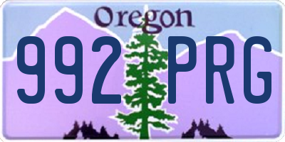 OR license plate 992PRG
