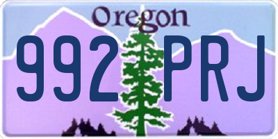 OR license plate 992PRJ