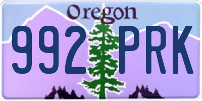 OR license plate 992PRK