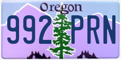 OR license plate 992PRN