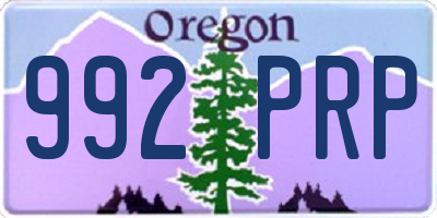 OR license plate 992PRP