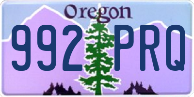 OR license plate 992PRQ