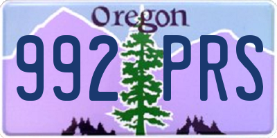OR license plate 992PRS
