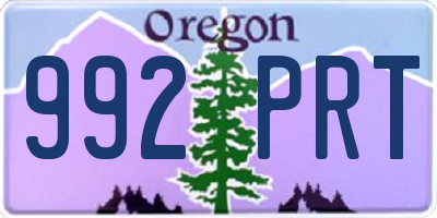OR license plate 992PRT
