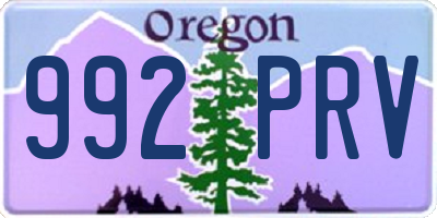 OR license plate 992PRV