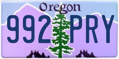 OR license plate 992PRY