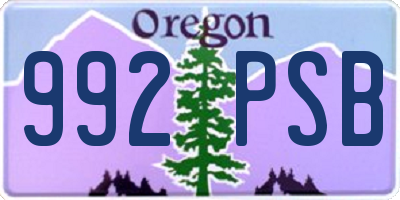 OR license plate 992PSB