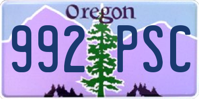 OR license plate 992PSC