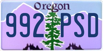 OR license plate 992PSD