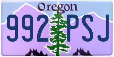 OR license plate 992PSJ