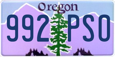 OR license plate 992PSO