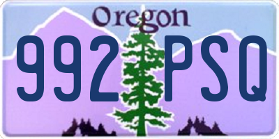 OR license plate 992PSQ