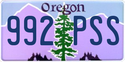 OR license plate 992PSS