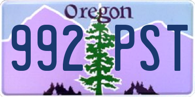 OR license plate 992PST