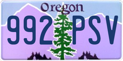 OR license plate 992PSV