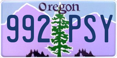 OR license plate 992PSY