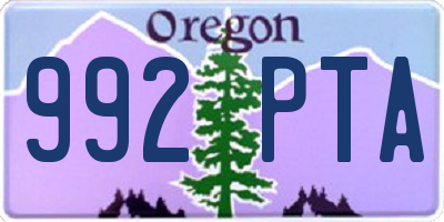 OR license plate 992PTA