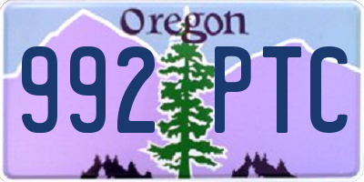 OR license plate 992PTC
