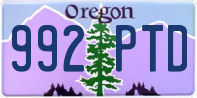 OR license plate 992PTD