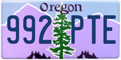 OR license plate 992PTE