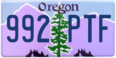 OR license plate 992PTF