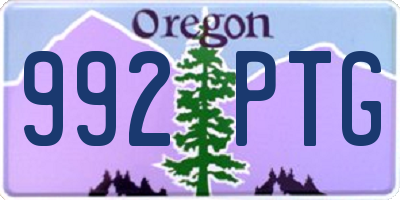 OR license plate 992PTG