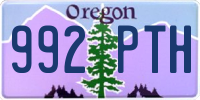OR license plate 992PTH