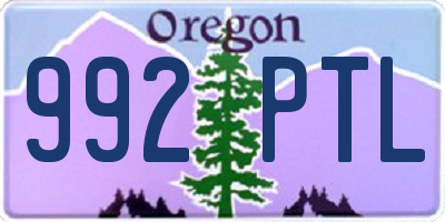 OR license plate 992PTL