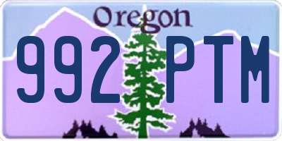 OR license plate 992PTM