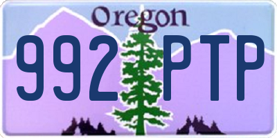 OR license plate 992PTP