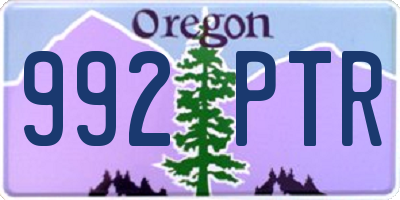 OR license plate 992PTR