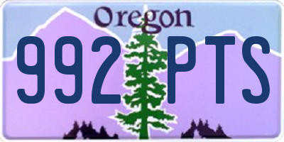 OR license plate 992PTS