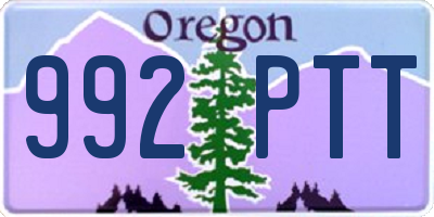 OR license plate 992PTT