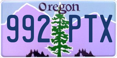 OR license plate 992PTX