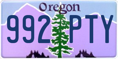 OR license plate 992PTY