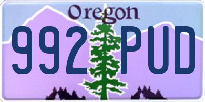 OR license plate 992PUD