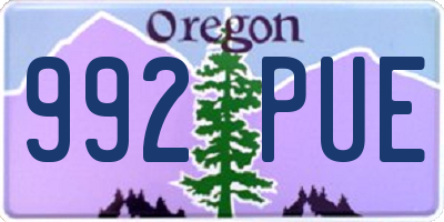 OR license plate 992PUE