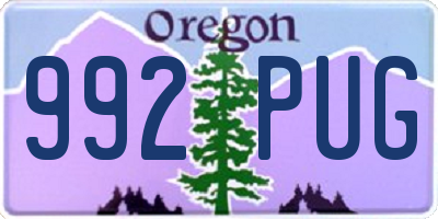 OR license plate 992PUG