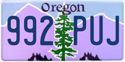 OR license plate 992PUJ