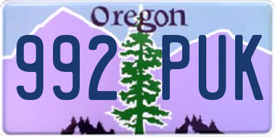 OR license plate 992PUK