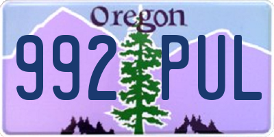 OR license plate 992PUL