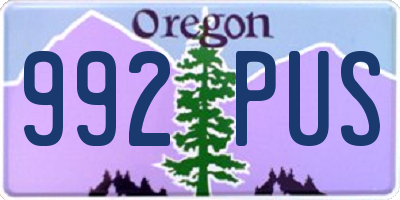 OR license plate 992PUS