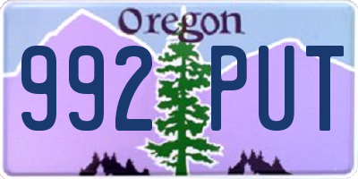 OR license plate 992PUT