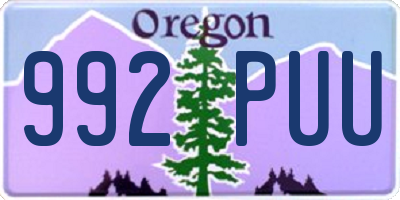 OR license plate 992PUU