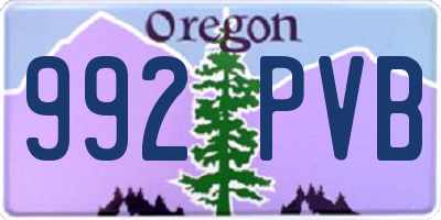 OR license plate 992PVB